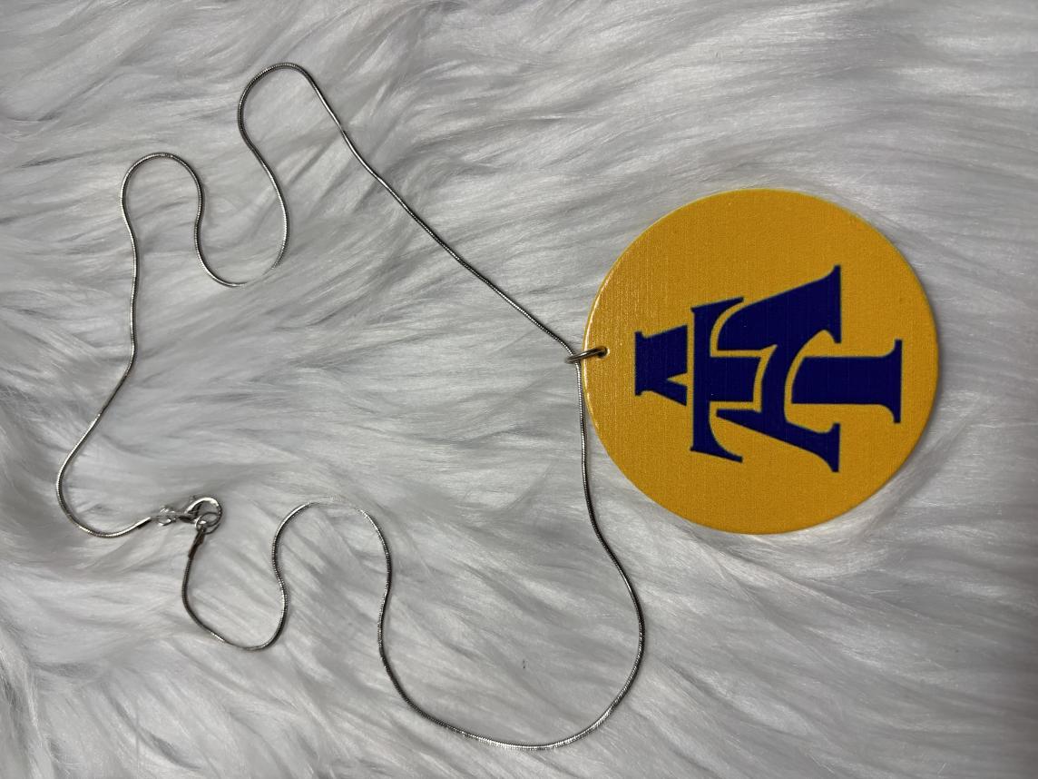 NCA&TSU Wooden Medallion Necklace