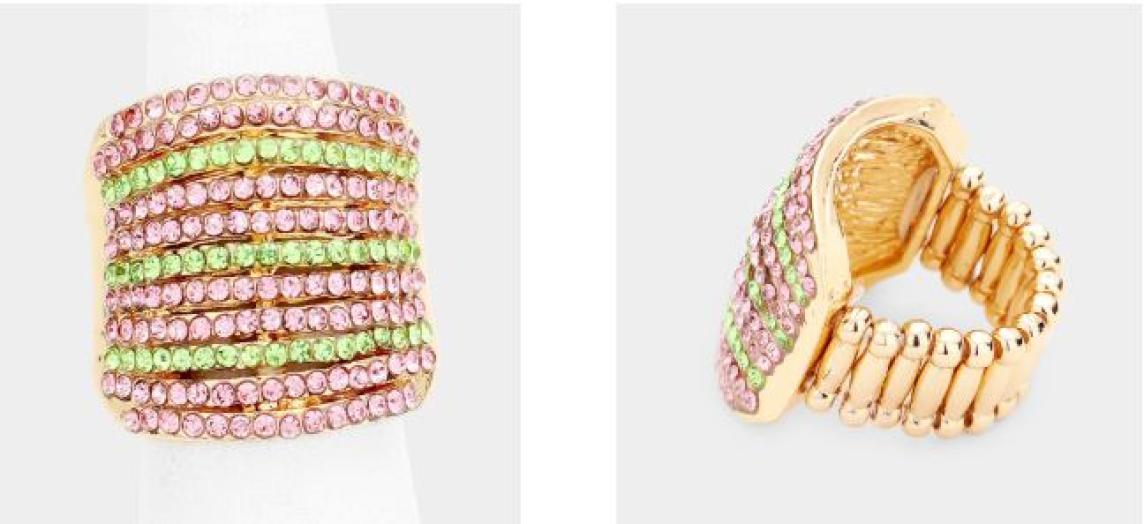 RHINESTONE PAVE MULTI ROW STRETCH RING