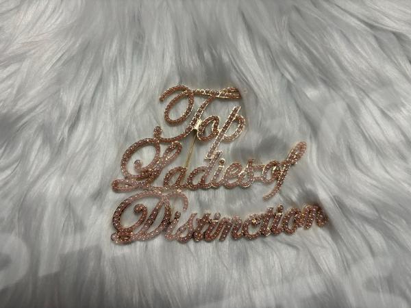 TLOD Pink Pearls Statement Name Pin
